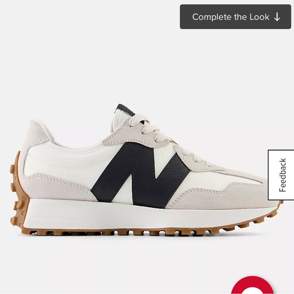 New Balance Cream and Black Retro Sneakers